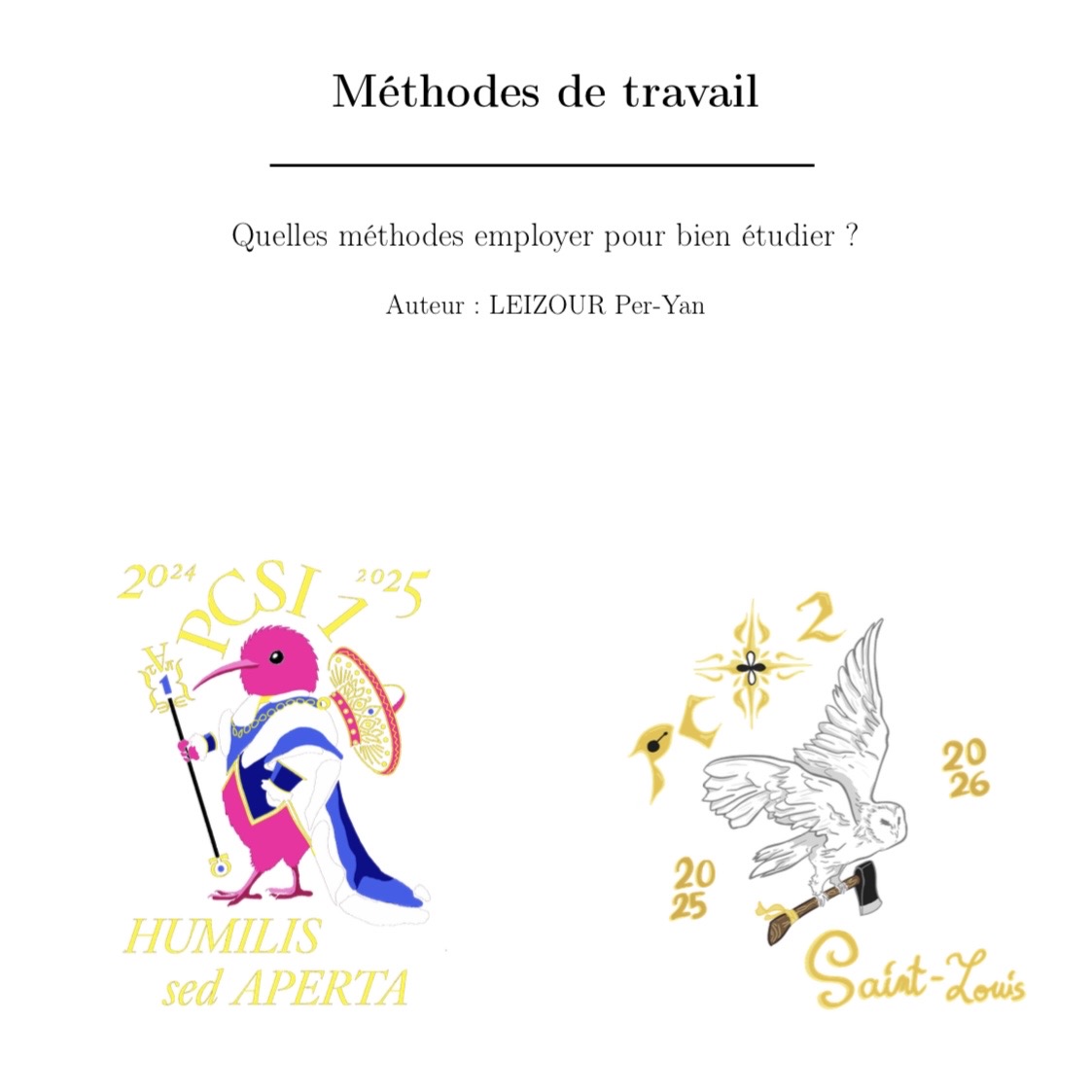 Document contenant toutes mes méthodes de travail